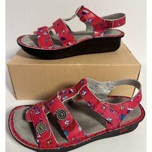 Alegria Kleo Red Buds Boho Gladiator Sandals Womens 8-8.5 EU38 Leather Comfort